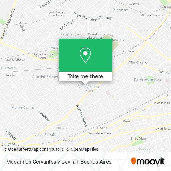 Magariños Cervantes y Gavilan map