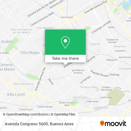 Mapa de Avenida Congreso 5600