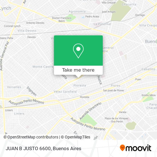 JUAN B JUSTO 6600 map