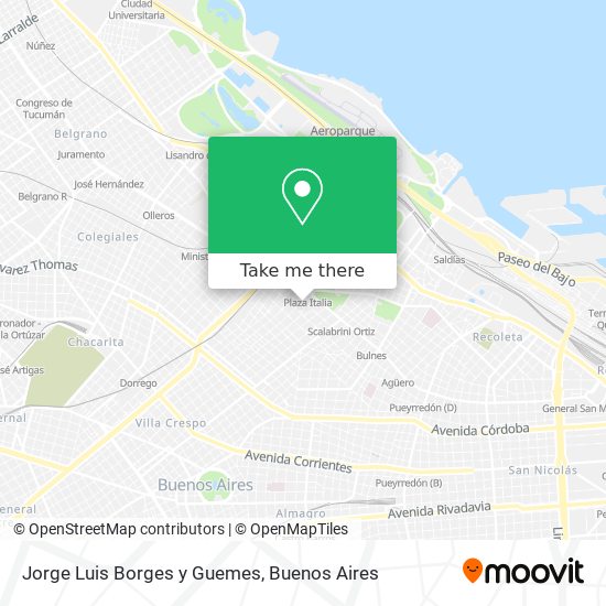 Mapa de Jorge Luis Borges y Guemes