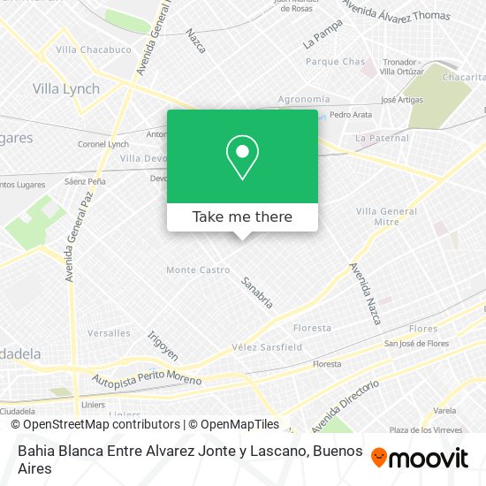 Mapa de Bahia Blanca Entre Alvarez Jonte y Lascano