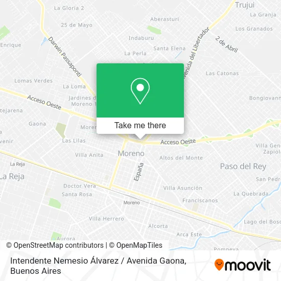 Mapa de Intendente Nemesio Álvarez / Avenida Gaona