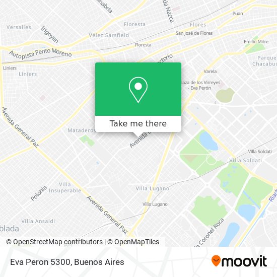 Eva Peron  5300 map