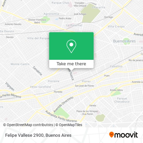 Felipe Vallese 2900 map