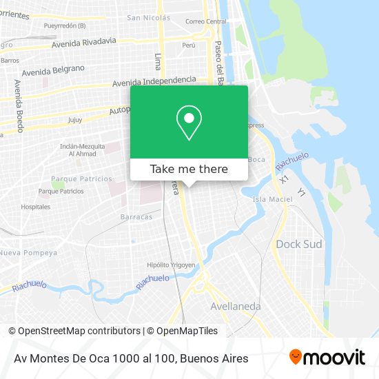 Mapa de Av Montes De Oca  1000 al 100
