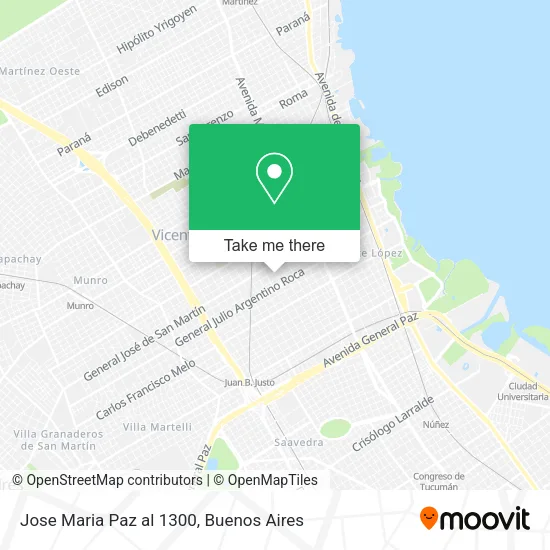 Jose Maria Paz al 1300 map
