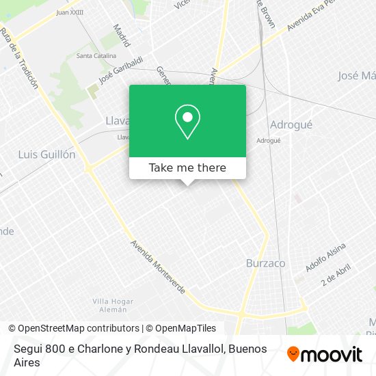 Segui 800 e  Charlone y Rondeau   Llavallol map