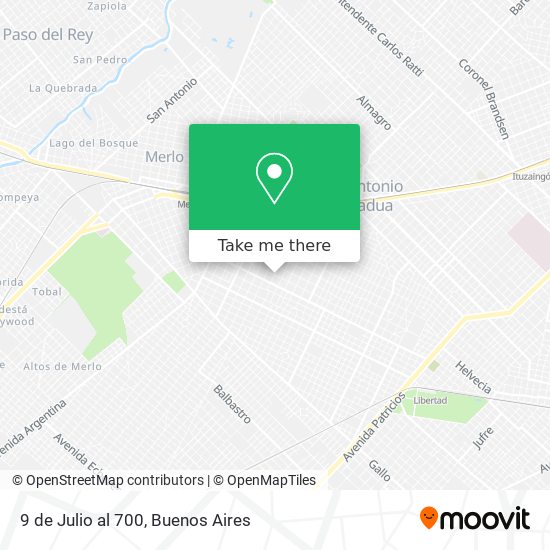 9 de Julio al 700 map