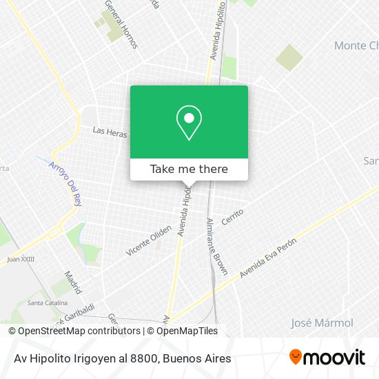 Mapa de Av Hipolito Irigoyen al 8800