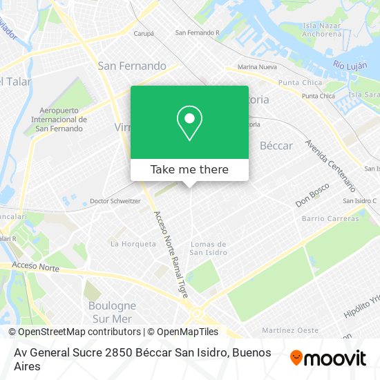 Mapa de Av  General Sucre 2850  Béccar  San Isidro