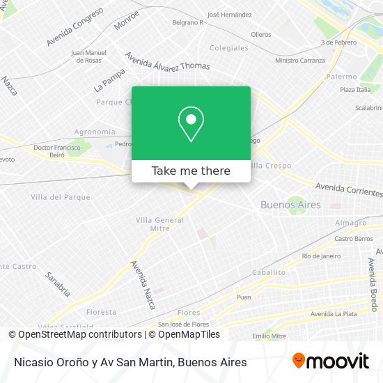 Mapa de Nicasio Oroño y Av  San Martin