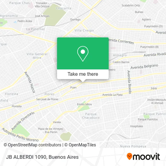 Mapa de JB ALBERDI 1090