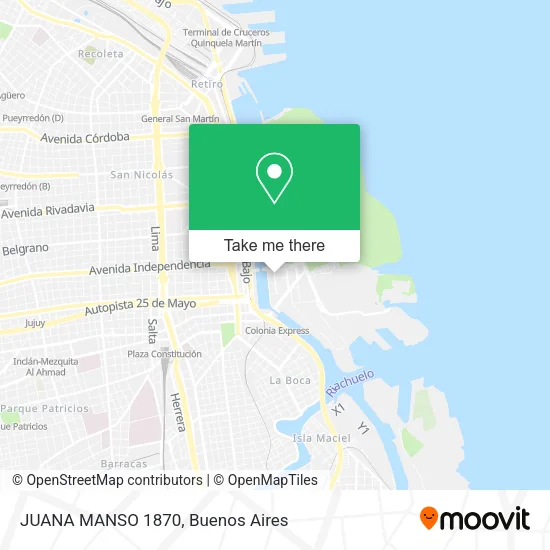 Mapa de JUANA MANSO 1870