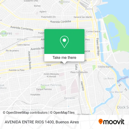 AVENIDA ENTRE RIOS 1400 map