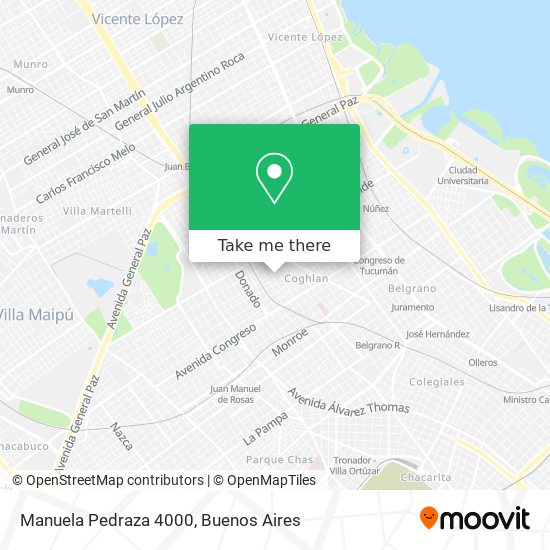 Manuela Pedraza 4000 map