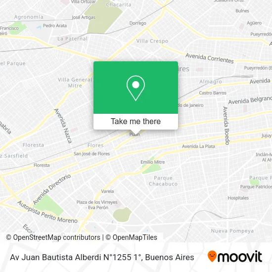 Mapa de Av  Juan Bautista Alberdi N°1255  1°