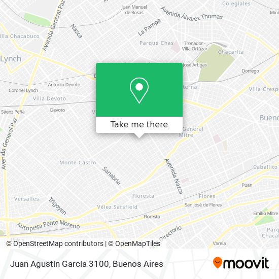 Juan Agustín García 3100 map