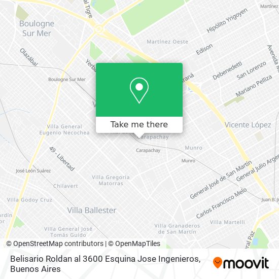 Belisario Roldan al 3600 Esquina Jose Ingenieros map