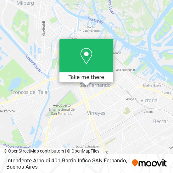 Mapa de Intendente Arnoldi 401  Barrio Infico  SAN Fernando