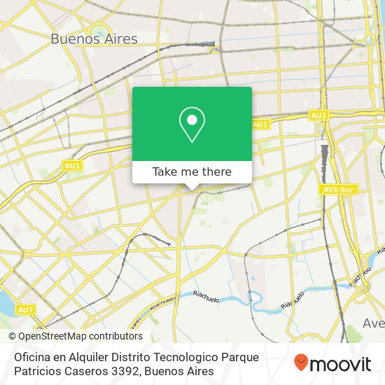 Oficina en Alquiler   Distrito Tecnologico   Parque Patricios   Caseros 3392 map