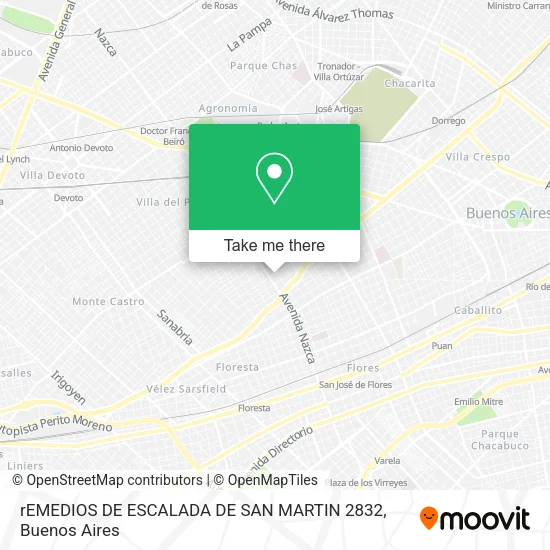 Mapa de rEMEDIOS DE ESCALADA DE SAN MARTIN 2832