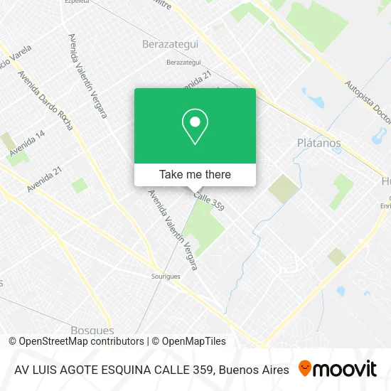 Mapa de AV  LUIS AGOTE ESQUINA CALLE 359