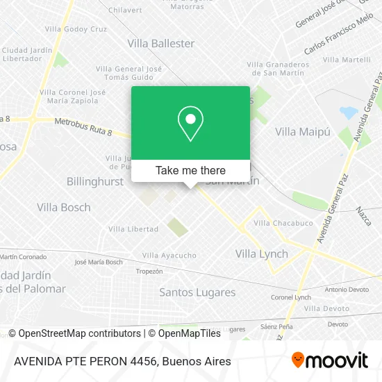 Mapa de AVENIDA PTE  PERON 4456