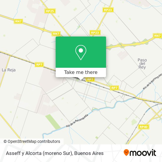 Mapa de Asseff y Alcorta  (moreno Sur)