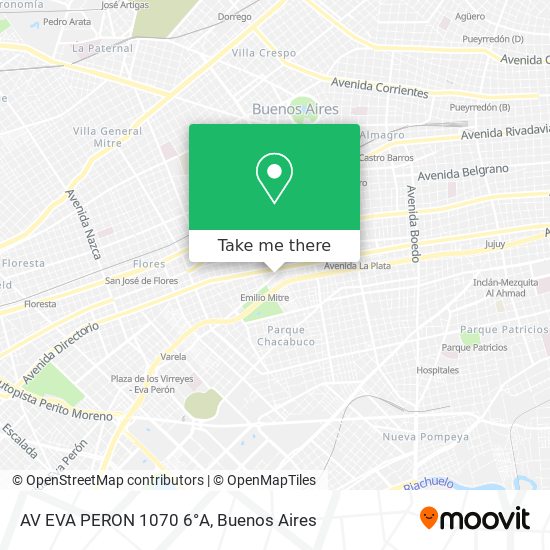 Mapa de AV  EVA PERON 1070 6°A