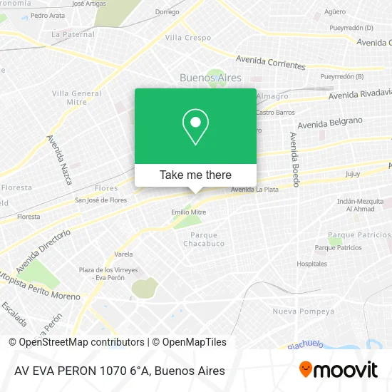 Mapa de AV  EVA PERON 1070 6°A