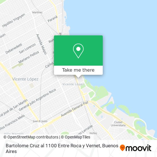 Bartolome Cruz al 1100 Entre Roca y Vernet map