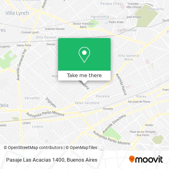 Mapa de Pasaje Las Acacias  1400
