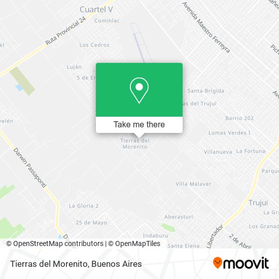 Tierras del Morenito map