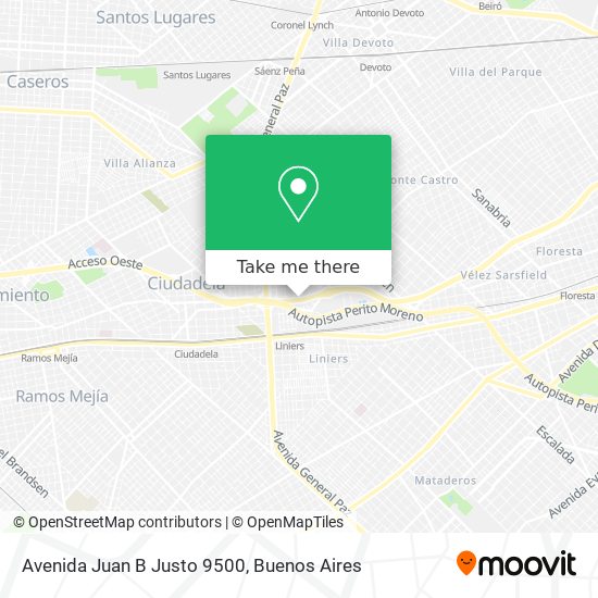 Avenida Juan B Justo 9500 map