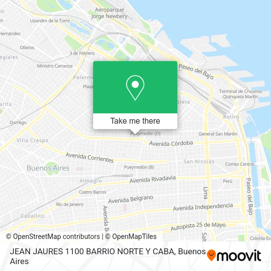 Mapa de JEAN JAURES 1100 BARRIO NORTE Y CABA