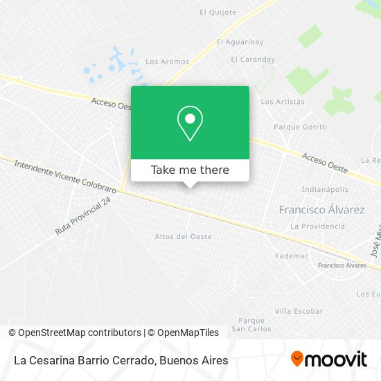La Cesarina Barrio Cerrado map