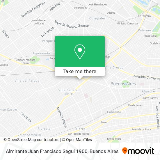 Almirante Juan Francisco Seguí 1900 map