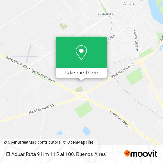 Mapa de El Aduar   Ruta 9 Km 115 al 100