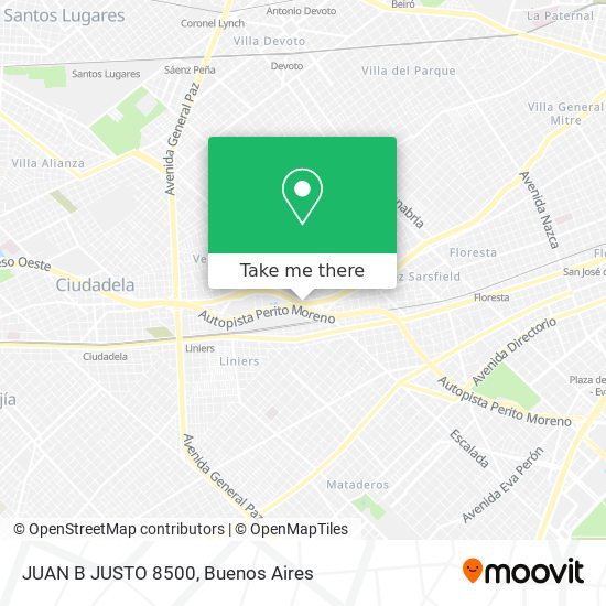 JUAN B JUSTO 8500 map