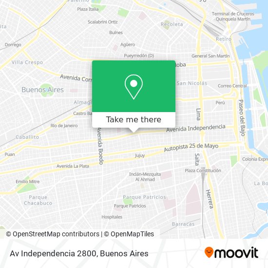 Mapa de Av Independencia 2800