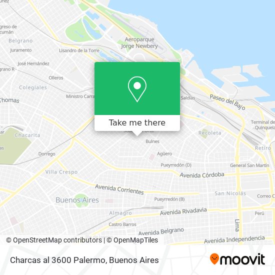 Mapa de Charcas al 3600   Palermo