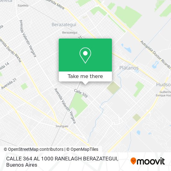 Mapa de CALLE 364 AL  1000 RANELAGH BERAZATEGUI