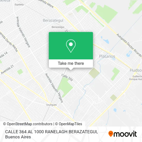 CALLE 364 AL  1000 RANELAGH BERAZATEGUI map