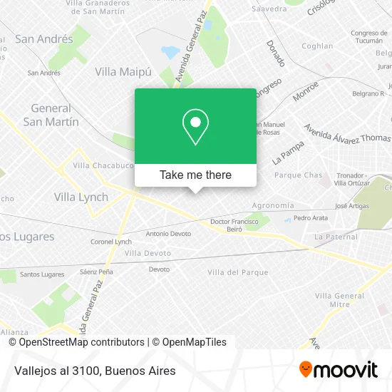Mapa de Vallejos  al 3100