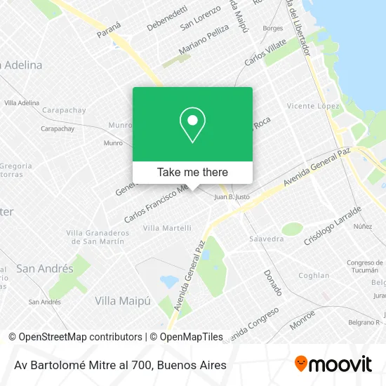 Mapa de Av  Bartolomé Mitre al 700