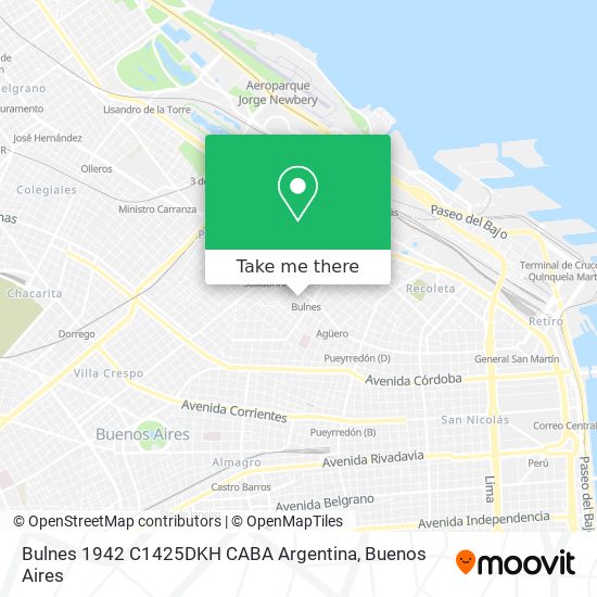 Mapa de Bulnes 1942  C1425DKH CABA  Argentina