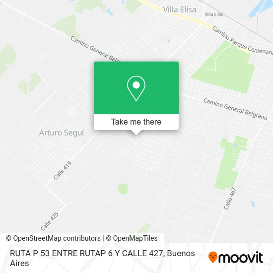 RUTA P 53 ENTRE RUTAP  6 Y CALLE 427 map