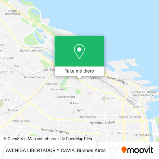 AVENIDA LIBERTADOR Y CAVIA map