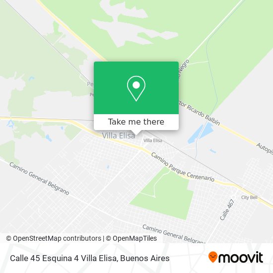 Mapa de Calle 45 Esquina 4 Villa Elisa