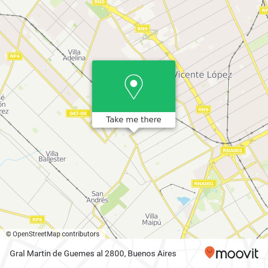 Gral Martin de Guemes al 2800 map